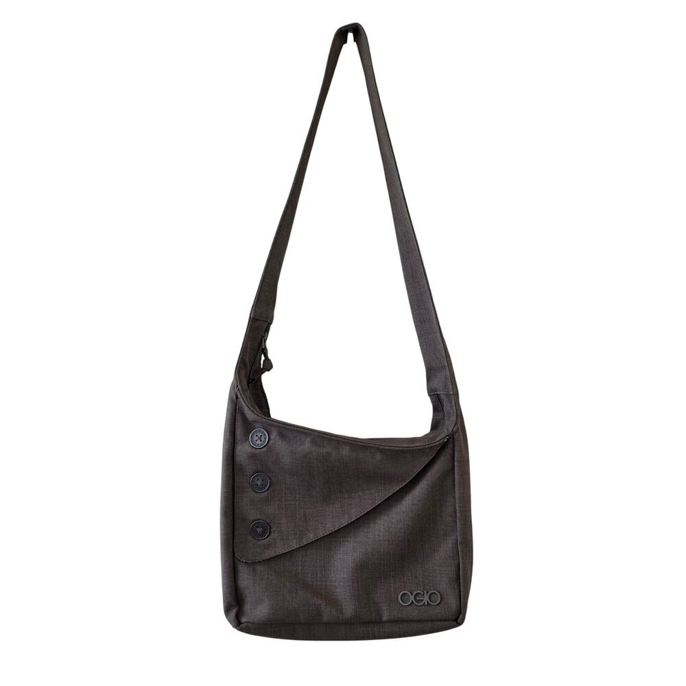 OGIO Crossbody Messenger Bag Brown Canvas Adjustable Strap Travel Commuter